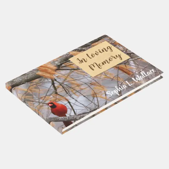 Cardinal In Loving Memory Guest Book