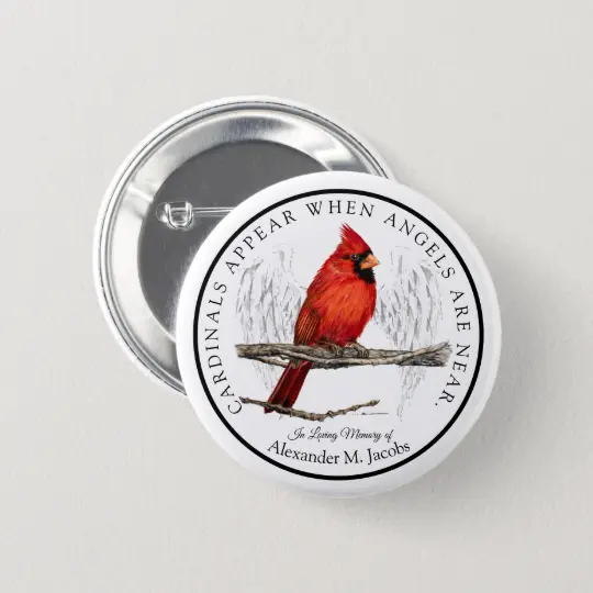 Cardinal Memorial Button
