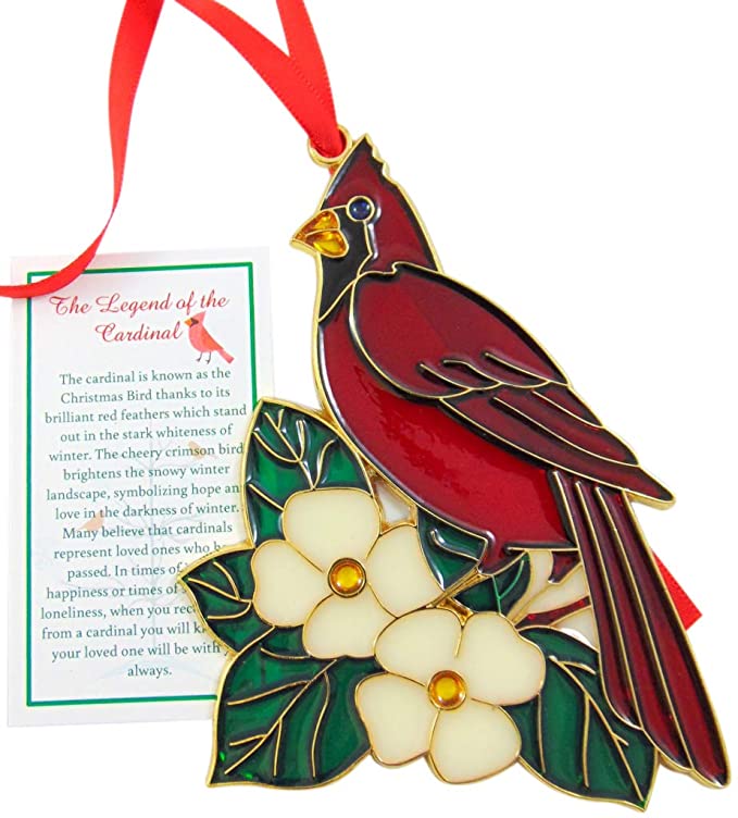 Cardinal Ornament With Legend Card