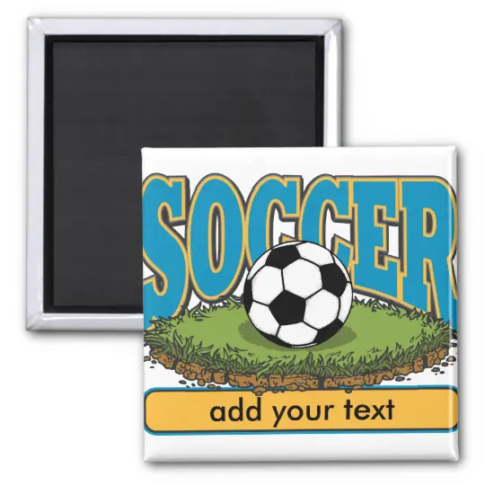 Custom Soccer and Text Magnet