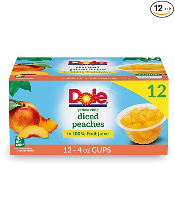 Dole Fruit Bowls Diced Peaches