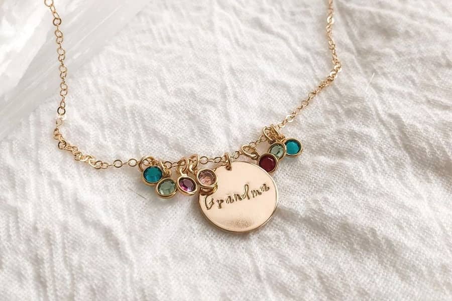 Grandma Necklaces with Birthstones