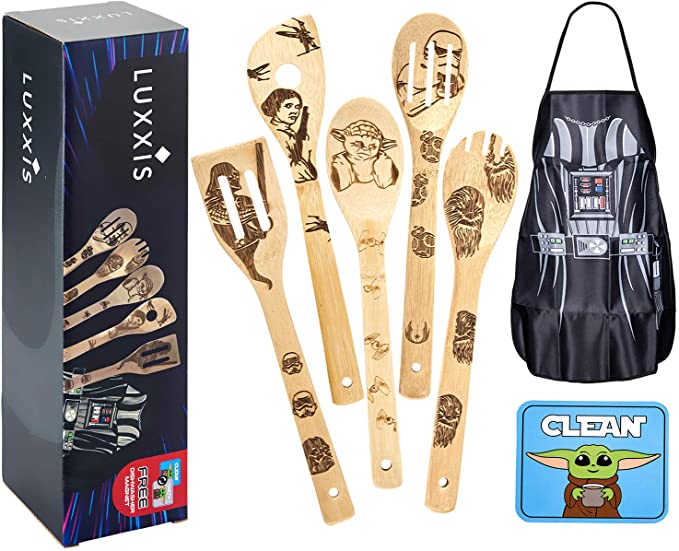 Luxxis Star Wars Gifts Kitchen Accessories Bamboo Cooking Utensils