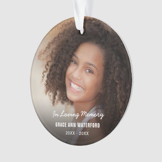 Memorial Sympathy Photo Keepsake Ornament