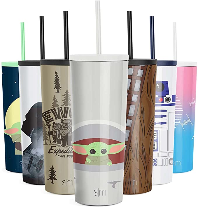 Modern Star Wars Character Insulated Tumbler with Straw Lid Reusable Stainless Steel Iced Coffee