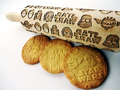 STAR ROLLING PIN WOODEN