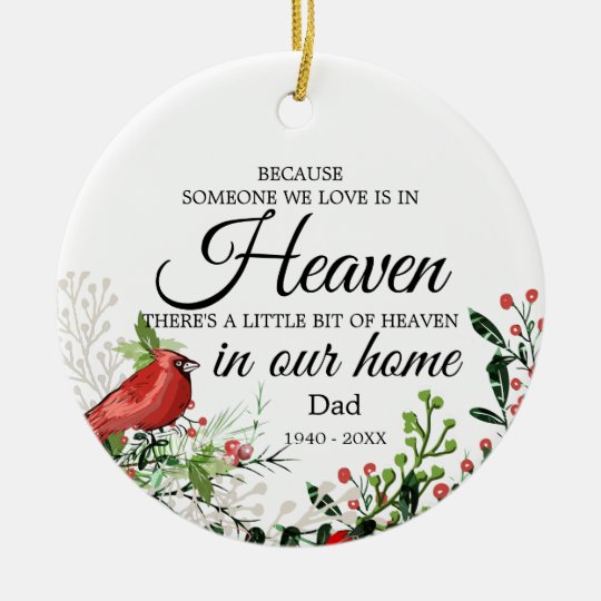 Someone in Heaven Cardinal Greenery Photo Ornament